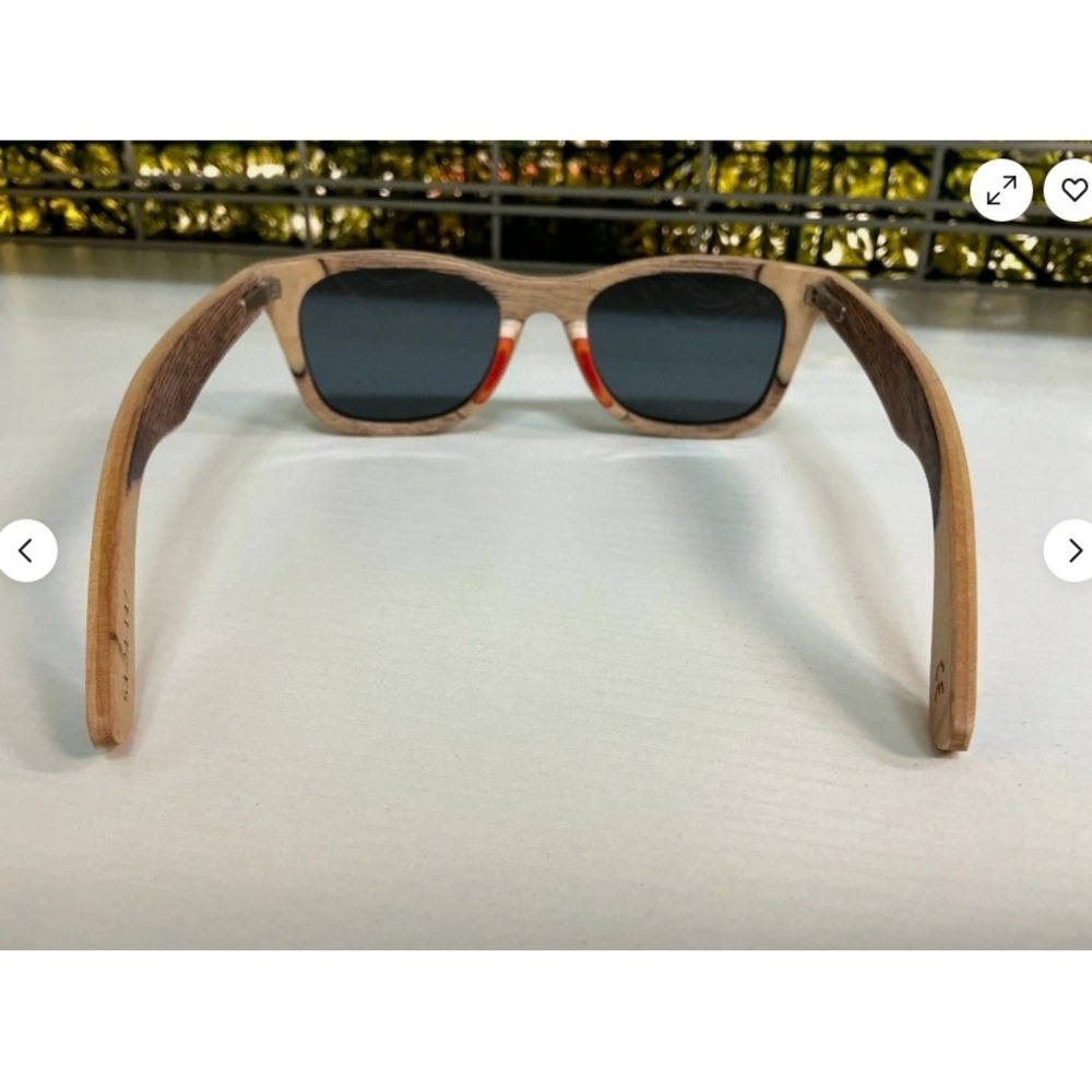 Woodzee Recycled Skateboard Sunglasses Size 53-24-147 (Malibu) Blu/Tan - Picture 4 of 4